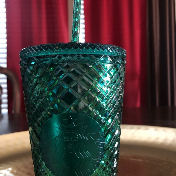 NEW 2022 Starbucks Spring Diamond Jeweled Emerald Green 16 oz Grande Tumbler - Picture 5 of 6